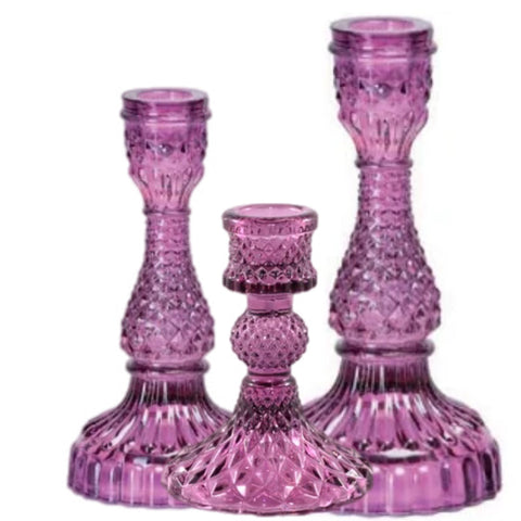 Assorted Glass Taper Candle Holder, INDIVIDUALLY SOLD