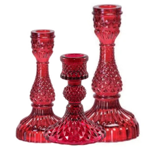 Assorted Glass Taper Candle Holder, INDIVIDUALLY SOLD