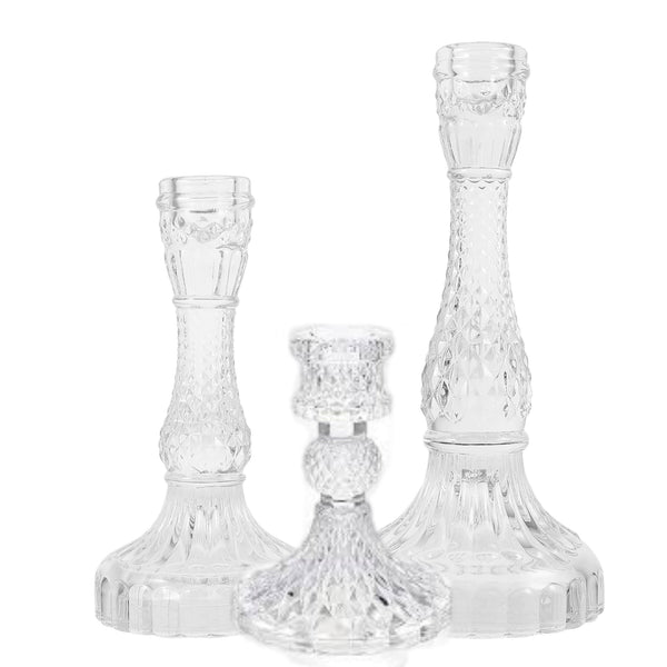 Assorted Glass Taper Candle Holder, INDIVIDUALLY SOLD