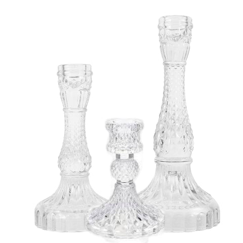 Assorted Glass Taper Candle Holder, INDIVIDUALLY SOLD