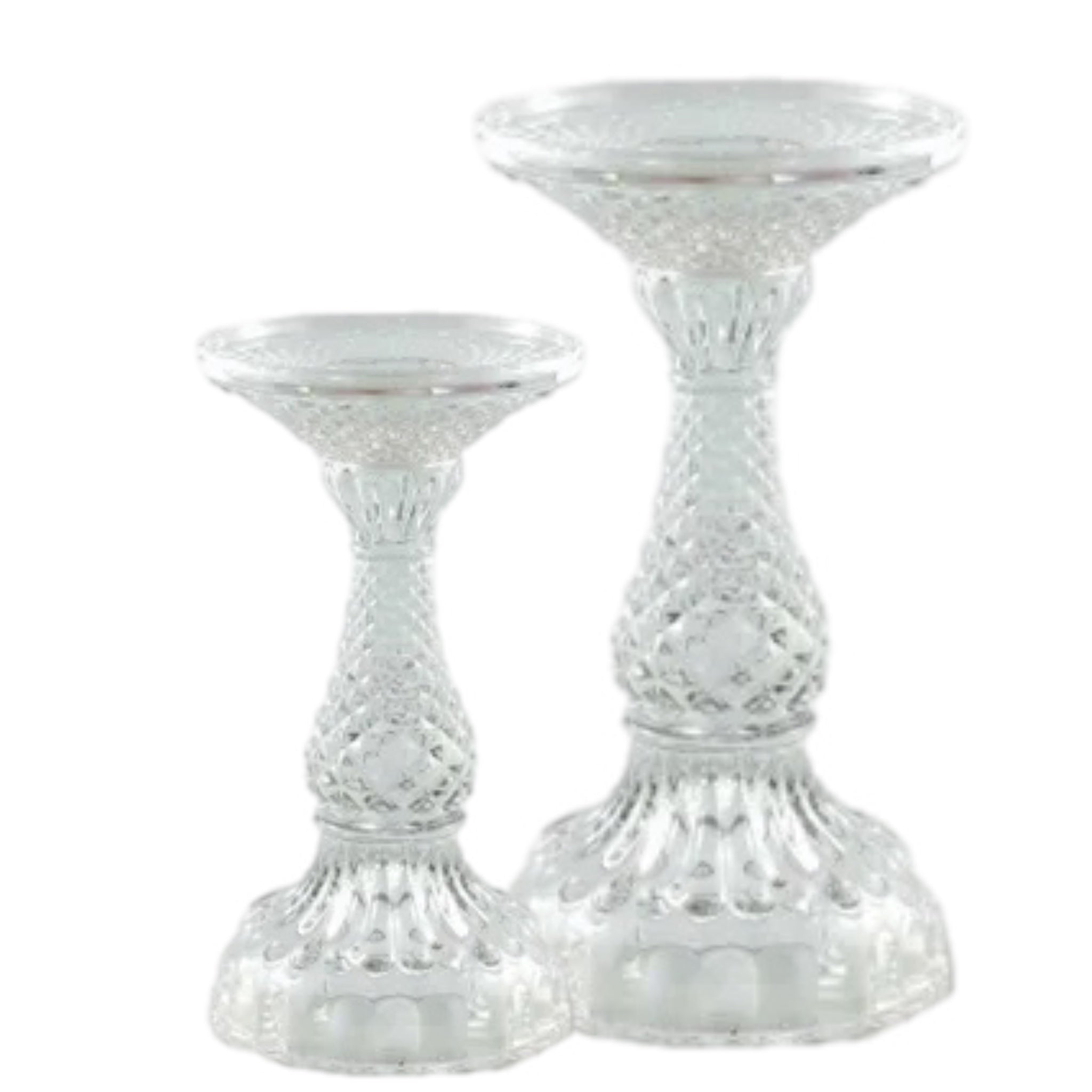 Assorted Glass Pillar Candle Holder, INDIVIDUALLY SOLD