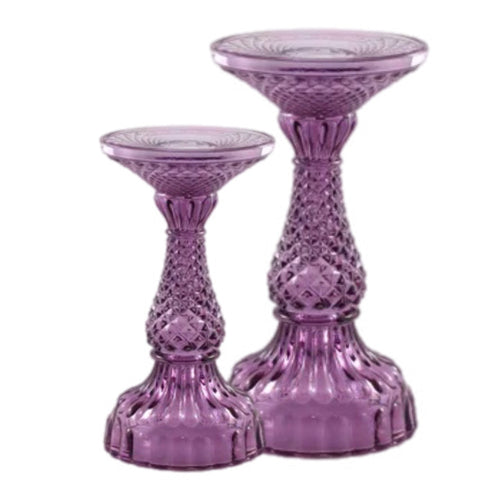 Assorted Glass Pillar Candle Holder, INDIVIDUALLY SOLD