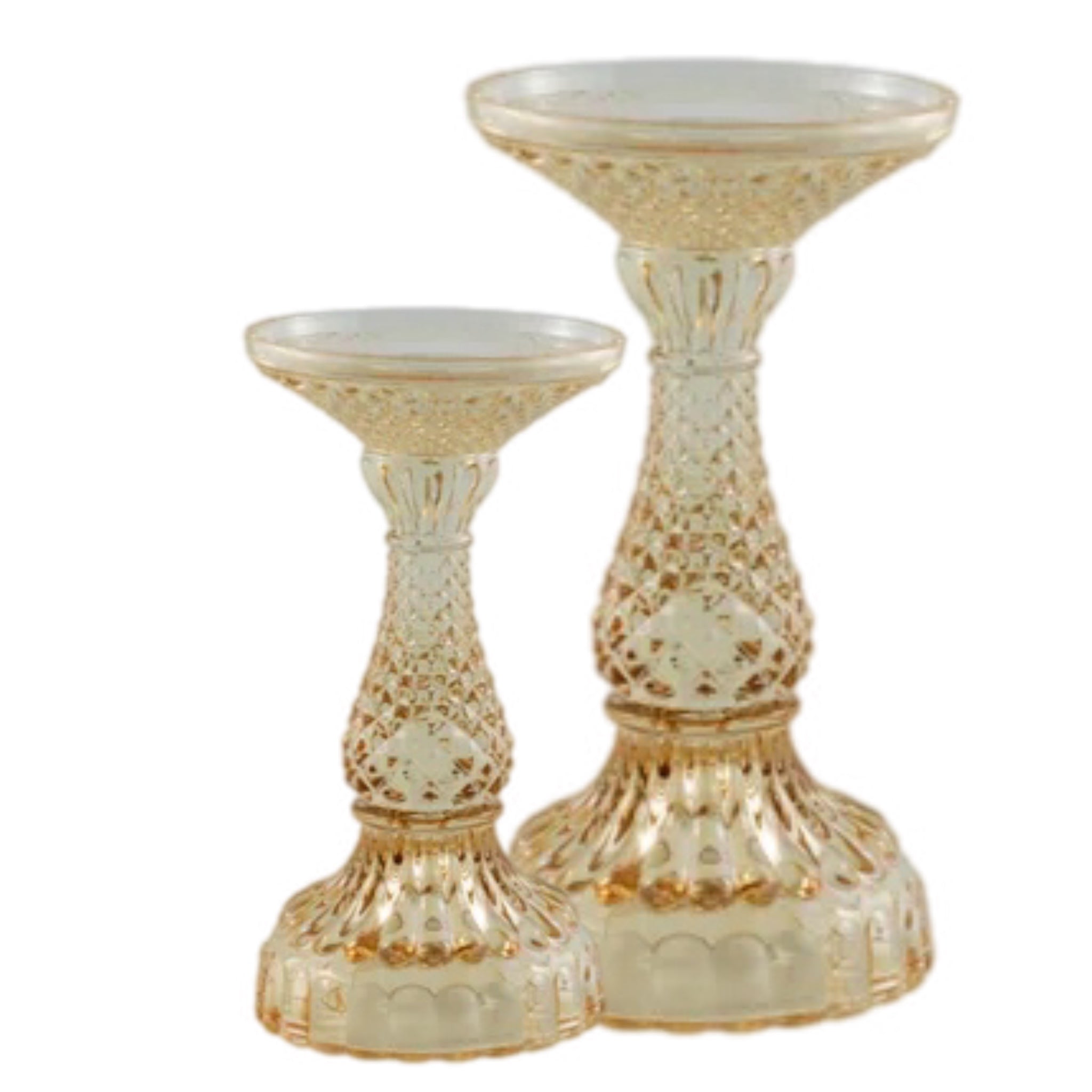 Assorted Glass Pillar Candle Holder, INDIVIDUALLY SOLD