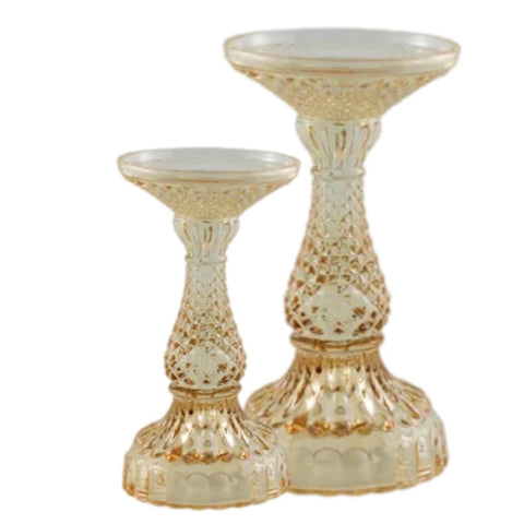 Assorted Glass Pillar Candle Holder, INDIVIDUALLY SOLD
