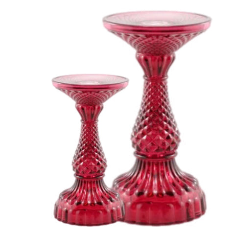 Assorted Glass Pillar Candle Holder, INDIVIDUALLY SOLD