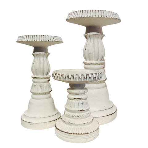 Assorted White Pillar Candle Holder, INDIVIDUALLY SOLD