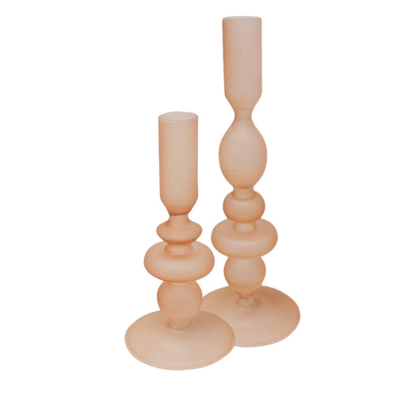 Assorted Nude Frosted Taper Candle Holder, INDIVIDUALLY SOLD