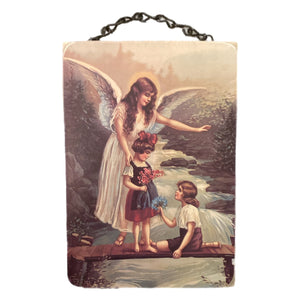 Guardian Angel With Girls Wall Sign