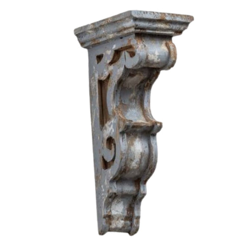 Small Grey Wood Corbel Wall Shelf