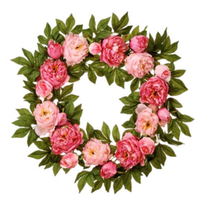 24" Pink Peony Wreath