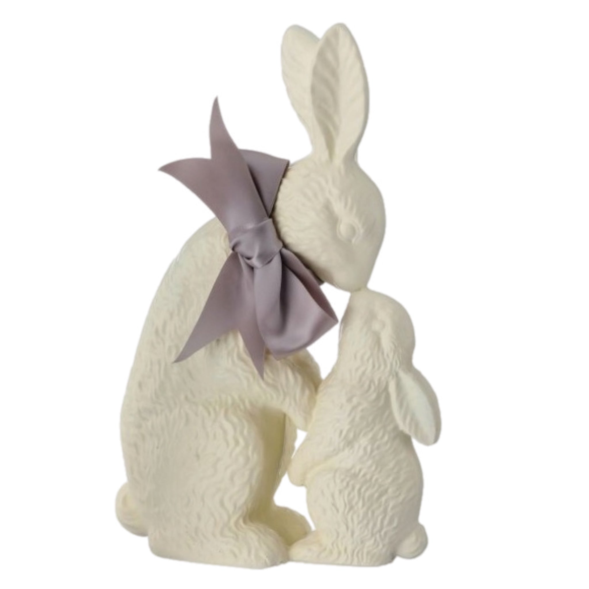 White Bunny With Baby Figurine