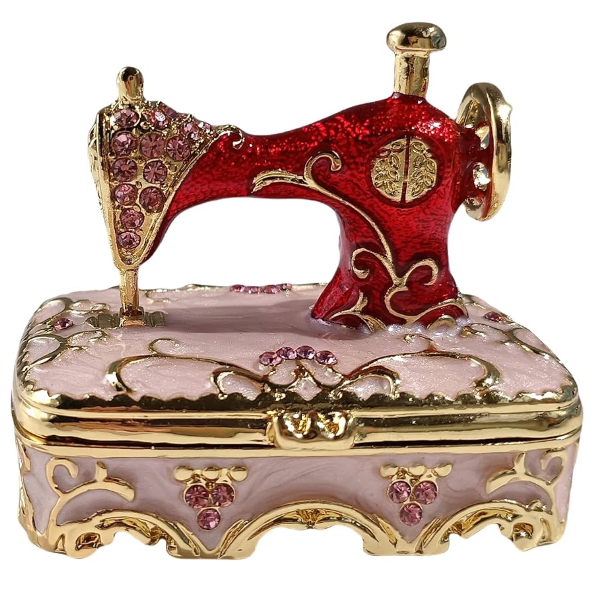 Pink Sewing Machine Trinket Box