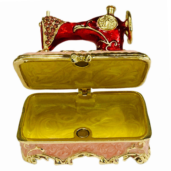 Pink Sewing Machine Trinket Box