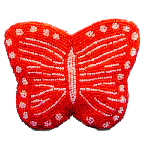 Red Butterfly Beaded Wallet