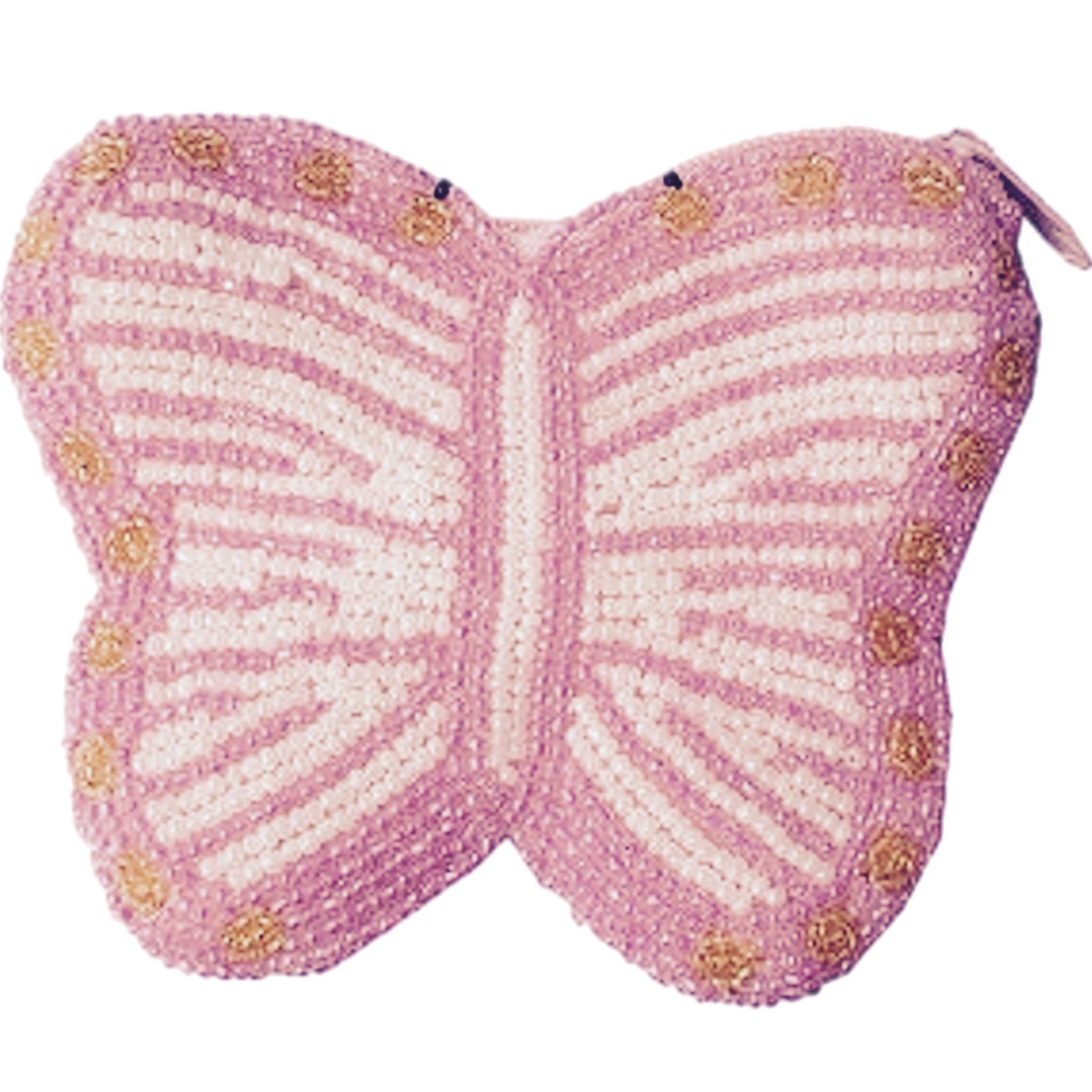 Pink Butterfly Beaded Wallet