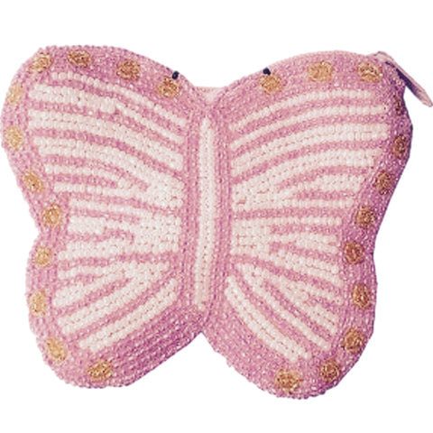 Pink Butterfly Beaded Wallet