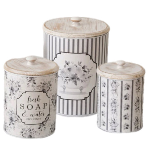 Assorted Bathroom Canister, INDIVIDUALLY SOLD