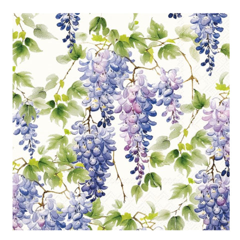 Cocktail Napkin: Purple Wisteria