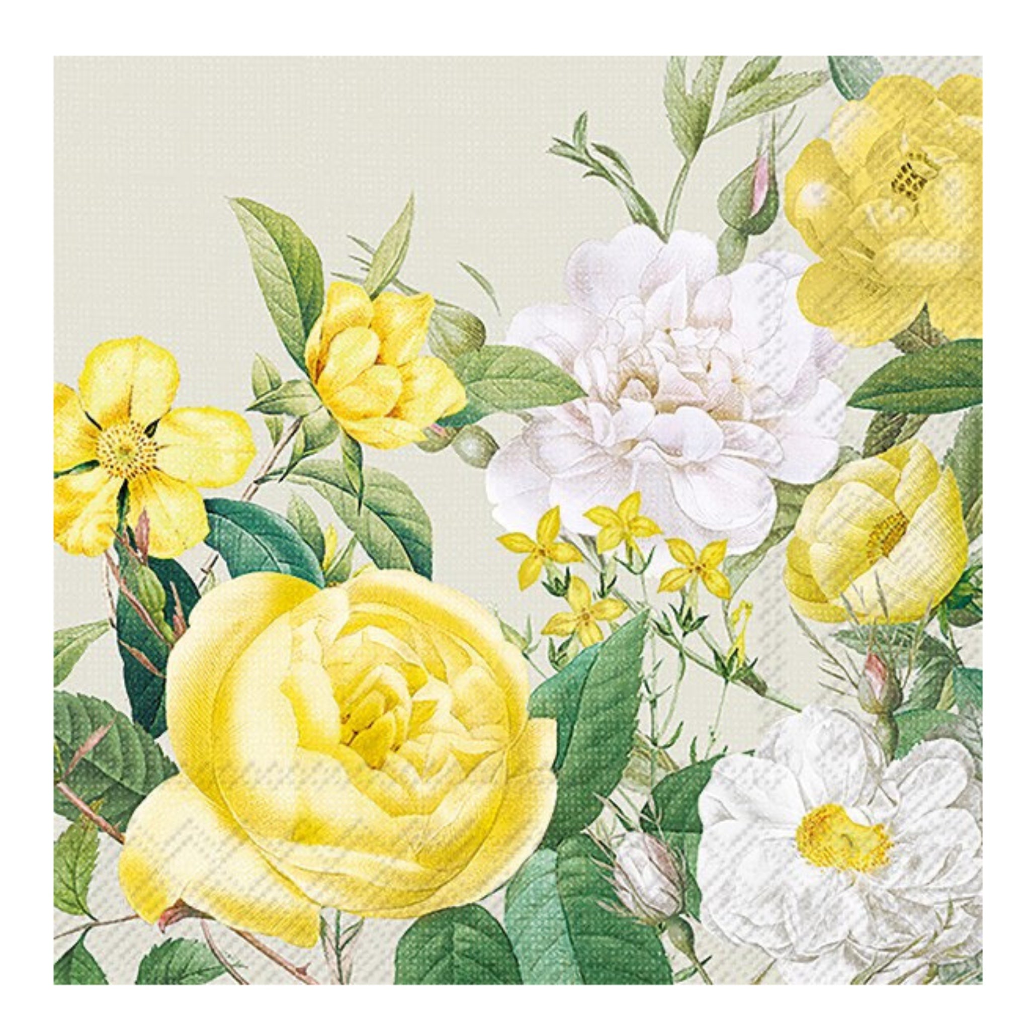 Cocktail Napkin: Yellow Rose