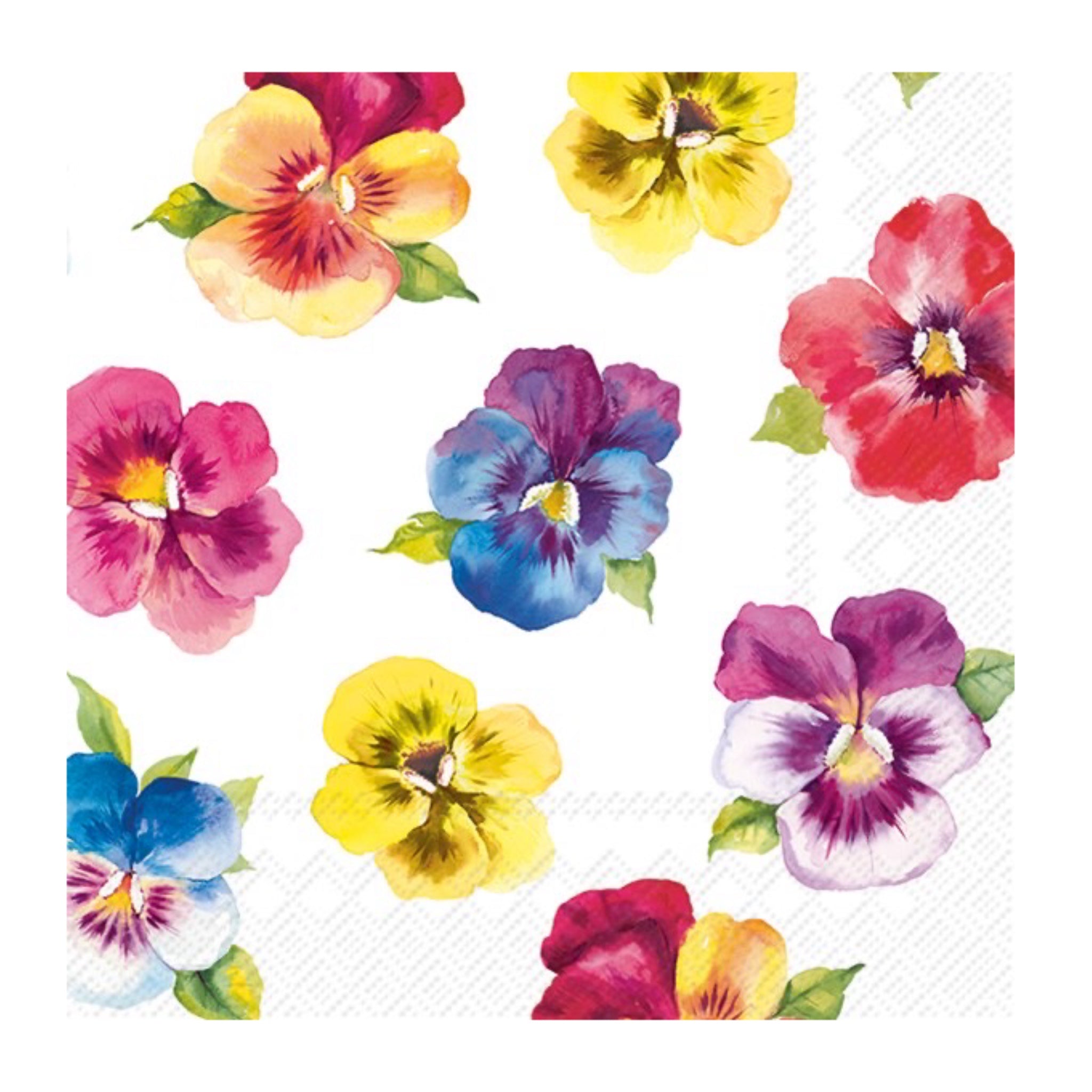 Cocktail Napkin: Peppy Pansies