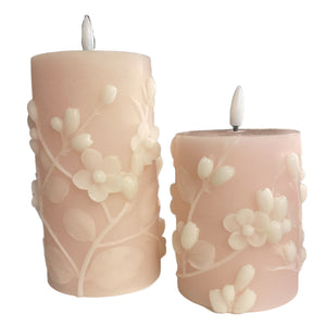 Assorted Pillar Flameless Candle: Pink Jasmine, INDIVIDUALLY SOLD