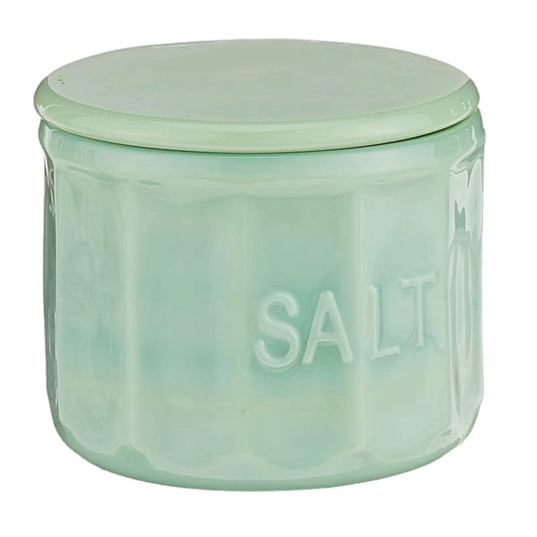 Retro Jadeite Style Salt Jar With Lid