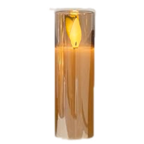 2" X 6" Slim Pillar Flameless Candle: Amber