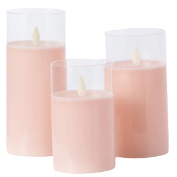 Assorted Pillar Flameless Candle: Pink, INDIVIDUALLY SOLD