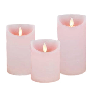 Assorted Pillar Flameless Candle: Pink, INDIVIDUALLY SOLD