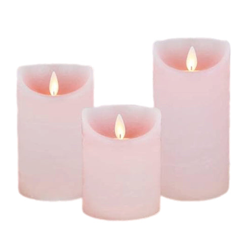 Assorted Pillar Flameless Candle: Pink, INDIVIDUALLY SOLD