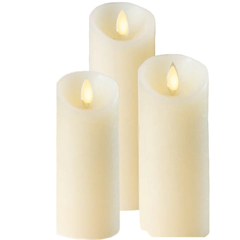 Assorted Slim Pillar Flameless Candle: Cream, INDIVIDUALLY SOLD