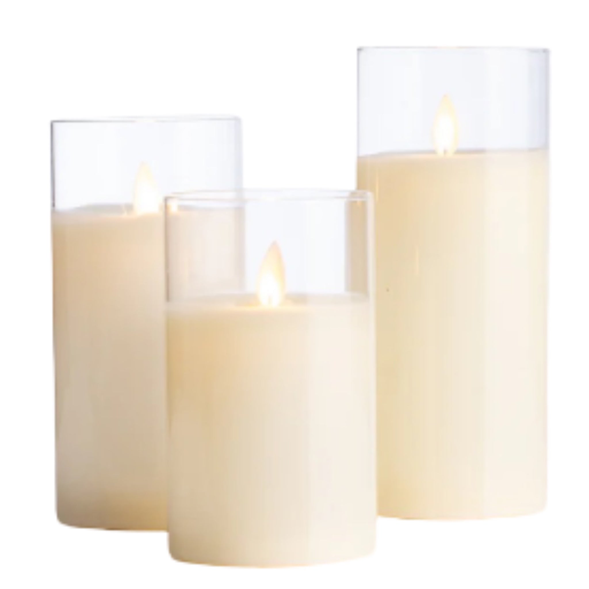 Assorted Pillar Flameless Candle: Cream, INDIVIDUALLY SOLD