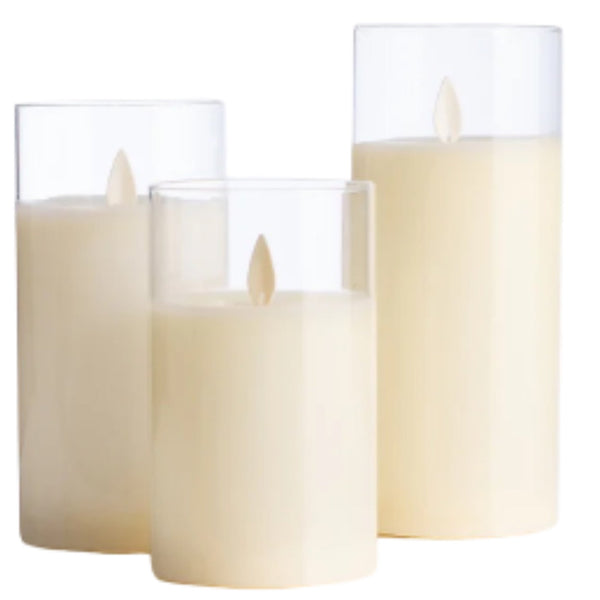 Assorted Pillar Flameless Candle: Cream, INDIVIDUALLY SOLD