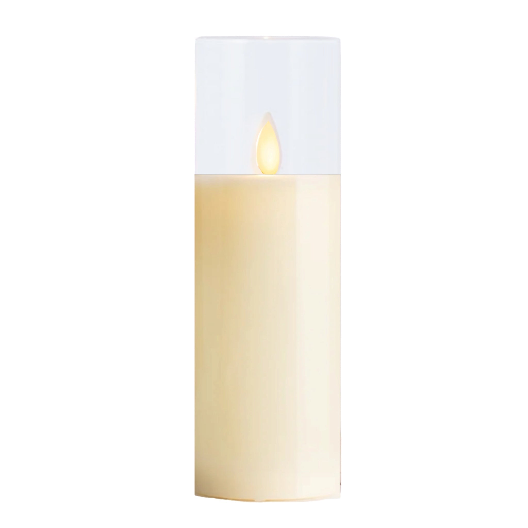 2" X 6” Slim Pillar Flameless Candle: Cream
