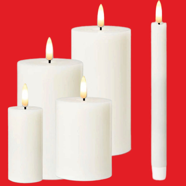 Assorted Cream Pillar Flameless Candle, INDIVIDUALLY SOLD