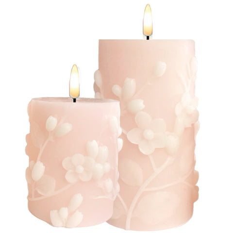 Assorted Pillar Flameless Candle: Pink Jasmine, INDIVIDUALLY SOLD