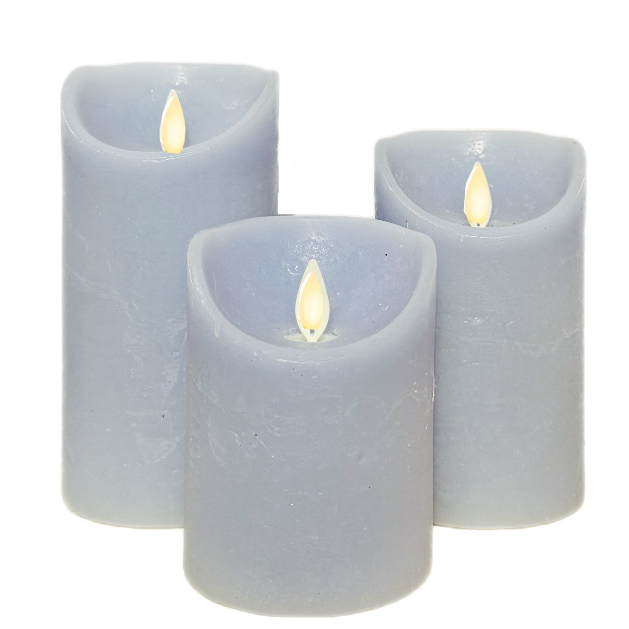 Assorted Pillar Flameless Candle: Periwinkle Blue, INDIVIDUALLY SOLD