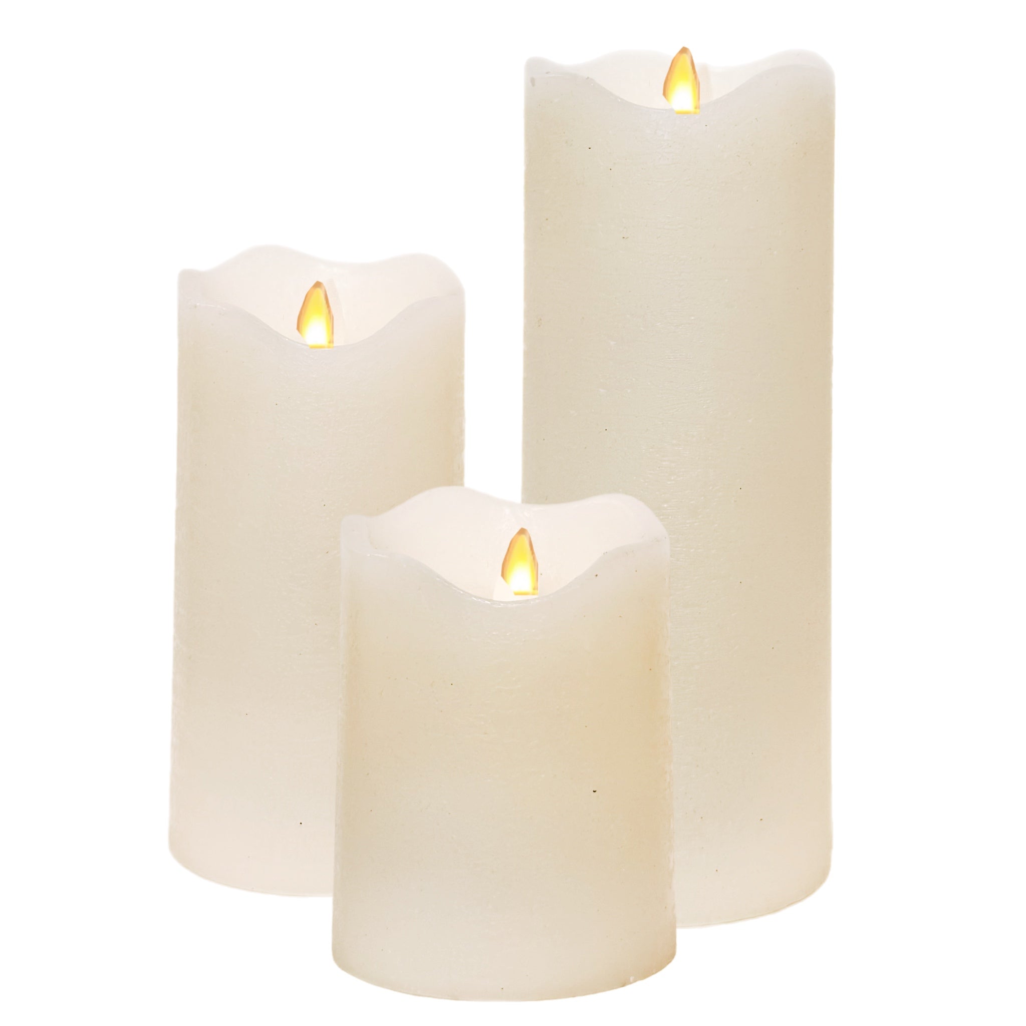 Assorted Ivory Pillar Flameless Candle, INDIVIDUALLY SOLD