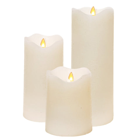 Assorted Ivory Pillar Flameless Candle, INDIVIDUALLY SOLD