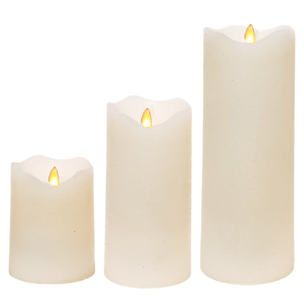 Assorted Ivory Pillar Flameless Candle, INDIVIDUALLY SOLD