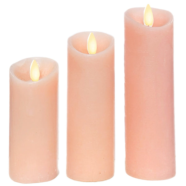 Assorted Slim Pillar Flameless Candle: Pink, INDIVIDUALLY SOLD
