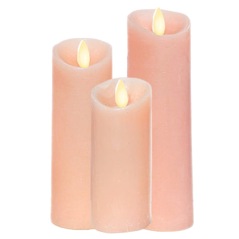 Assorted Slim Pillar Flameless Candle: Pink, INDIVIDUALLY SOLD