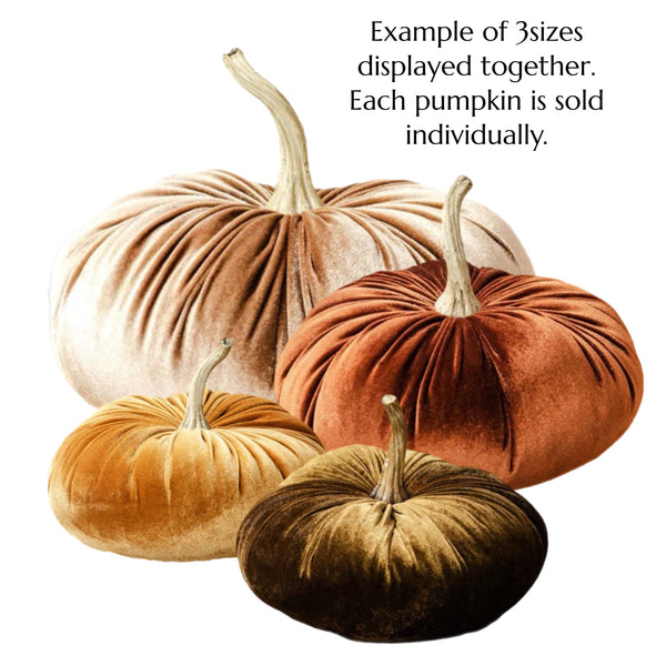 Assorted Medium Velvet Pumpkin, INDIVIDUALLY SOLD