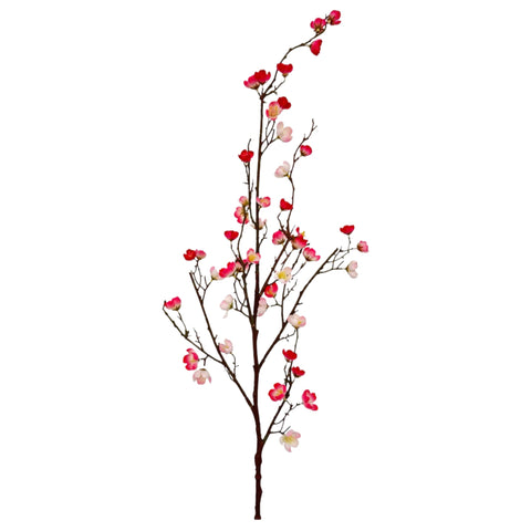 34" Pink Quince Blossom Spray