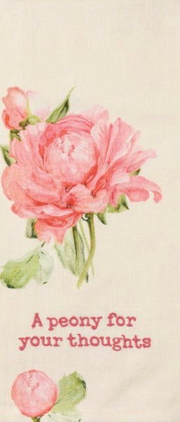 A Peony For Your Thoughts Tea Towel