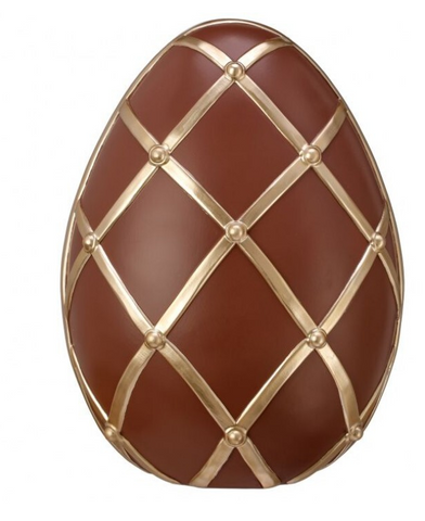 12.75" Chocolate Lattice Easter Egg Figurine - Small