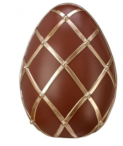16.25" Chocolate Lattice Easter Egg Figurine - Large