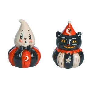 Ghost And Black Cat Salt & Pepper Set Of 2