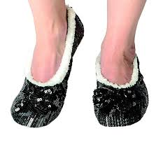 Classic Black Sequin Slippers  LADIES SIZES