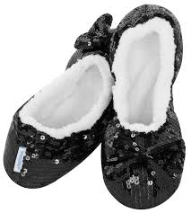 Classic Black Sequin Slippers  LADIES SIZES